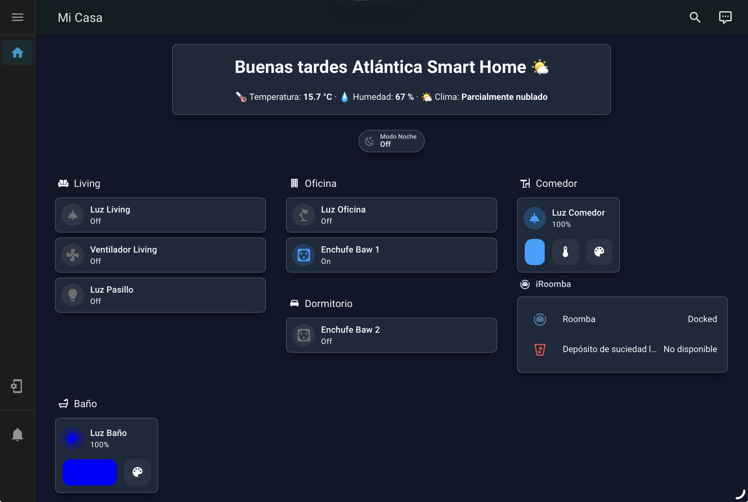 Interfaz de control domótico